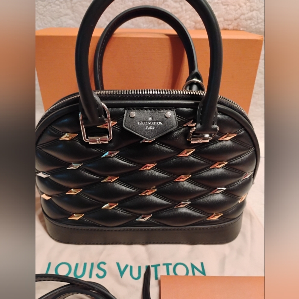Louis Vuitton Black Quilted Crossbody Bag with Glossy Finish